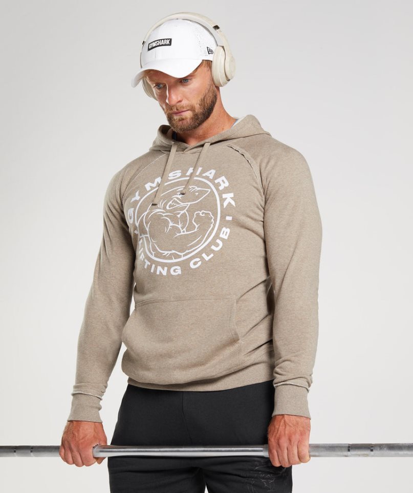 Men's Gymshark Legacy Hoodie Beige | CA 5D0NA1